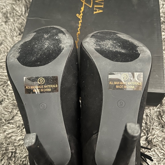 Open Toe Suede Ankle Boot - Picture 9 of 9